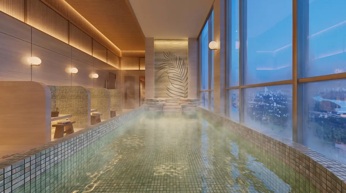 Bể khoáng trong nhà tại khu wellness Palm River