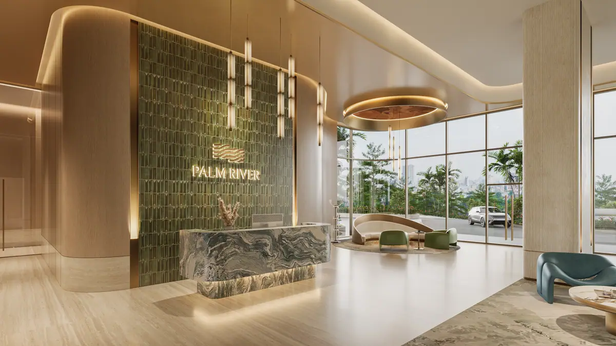 Sảnh lounge tầng cao tháp T3 Palm River
