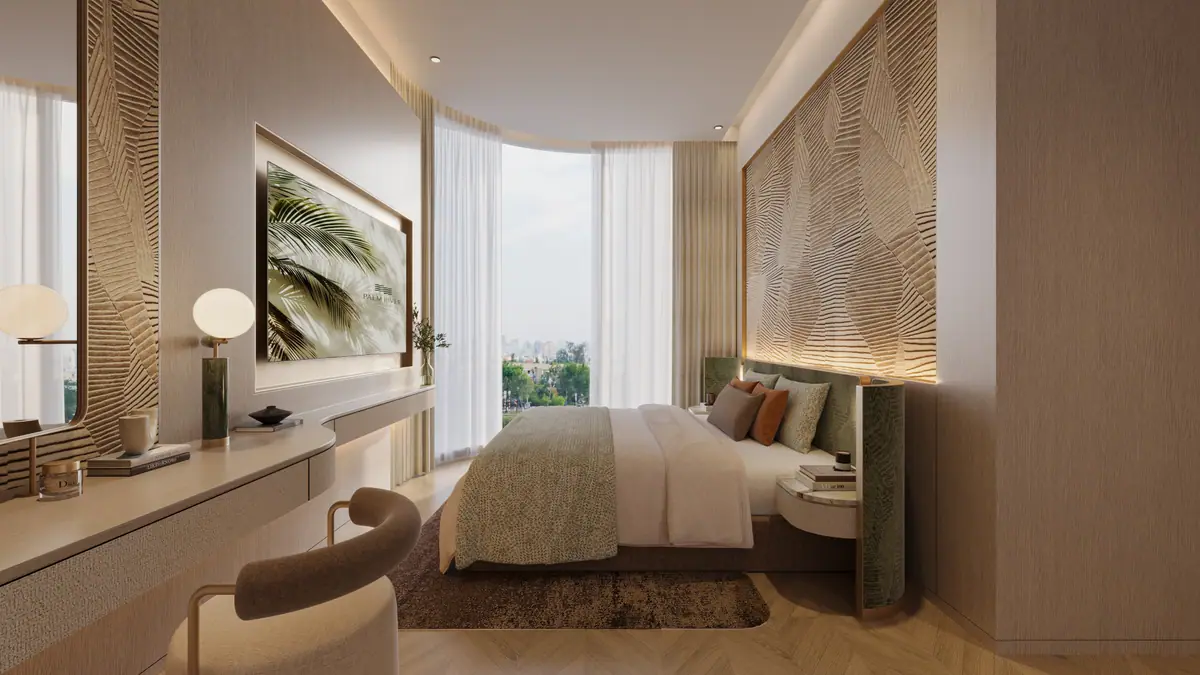 Phòng ngủ chính căn hộ 2 phòng ngủ Palm River