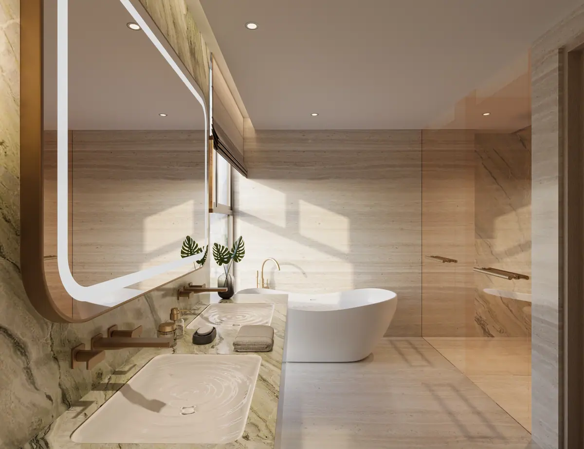 Phòng tắm chính căn hộ 3 phòng ngủ Palm River