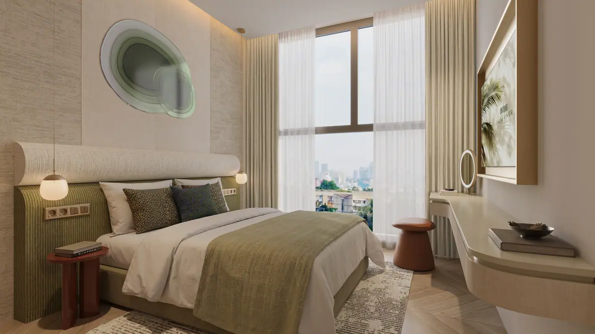 Phòng ngủ phụ căn hộ 3 phòng ngủ Palm River